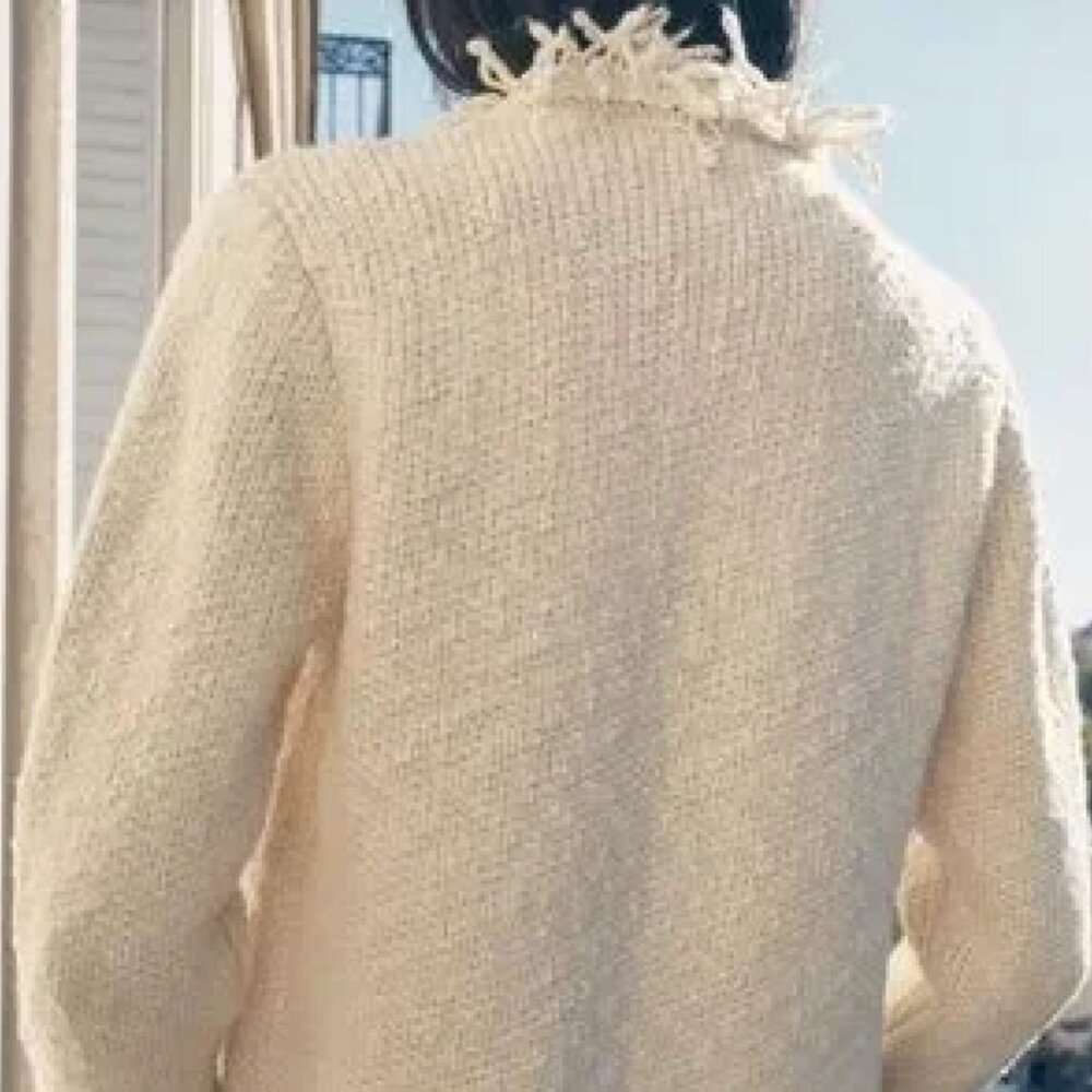 Zara - Fringed Knit Jacket - Size S - Picture 3 of 9